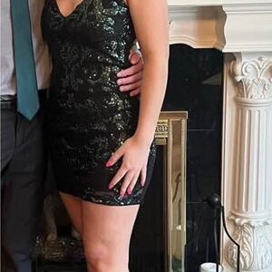 Windsor Black Sequin Mini Dress